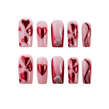 Heart Throb Valentine Press-On Nails | Pink & Red Heart Nails