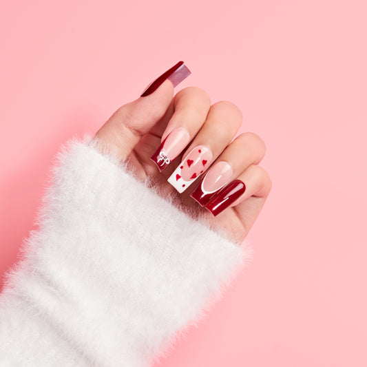 Be Mine Babe – Valentine Press-On Nails