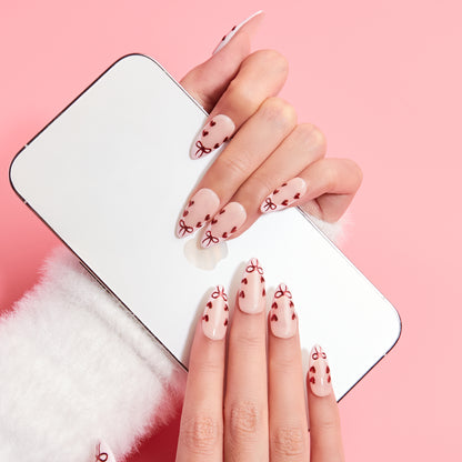 Pretty Please Valentine Press-On Nails | Red Chrome Heart Nails