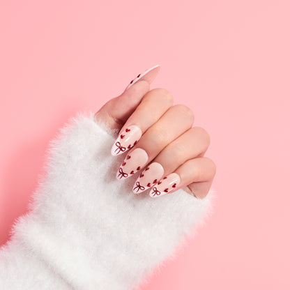 Pretty Please Valentine Press-On Nails | Red Chrome Heart Nails