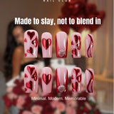 Heart Throb Valentine Press-On Nails | Pink & Red Heart Nails